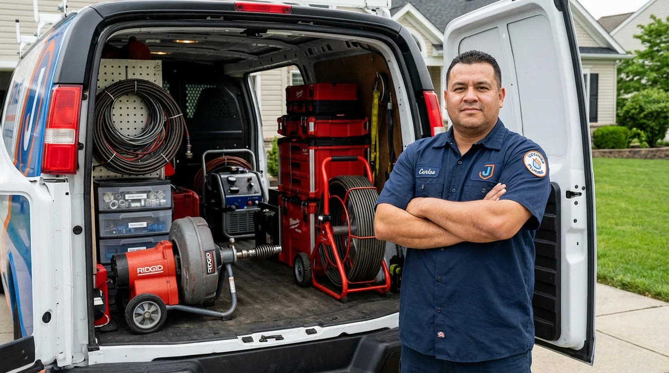 Professional drain cleaning equipment and Johns Plumbing LLC plumber in Fort Valley