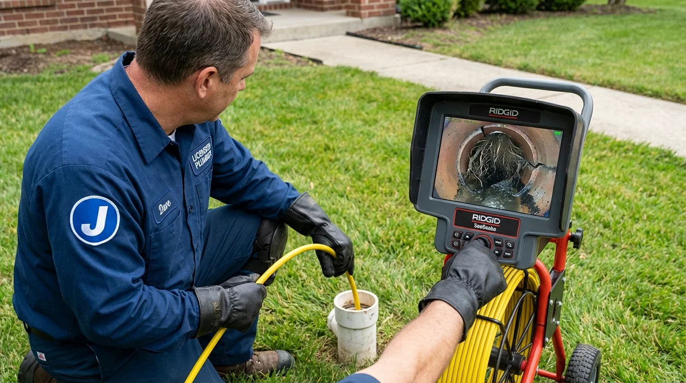 Sewer camera inspection being performed by Johns Plumbing LLC in Fort Valley
